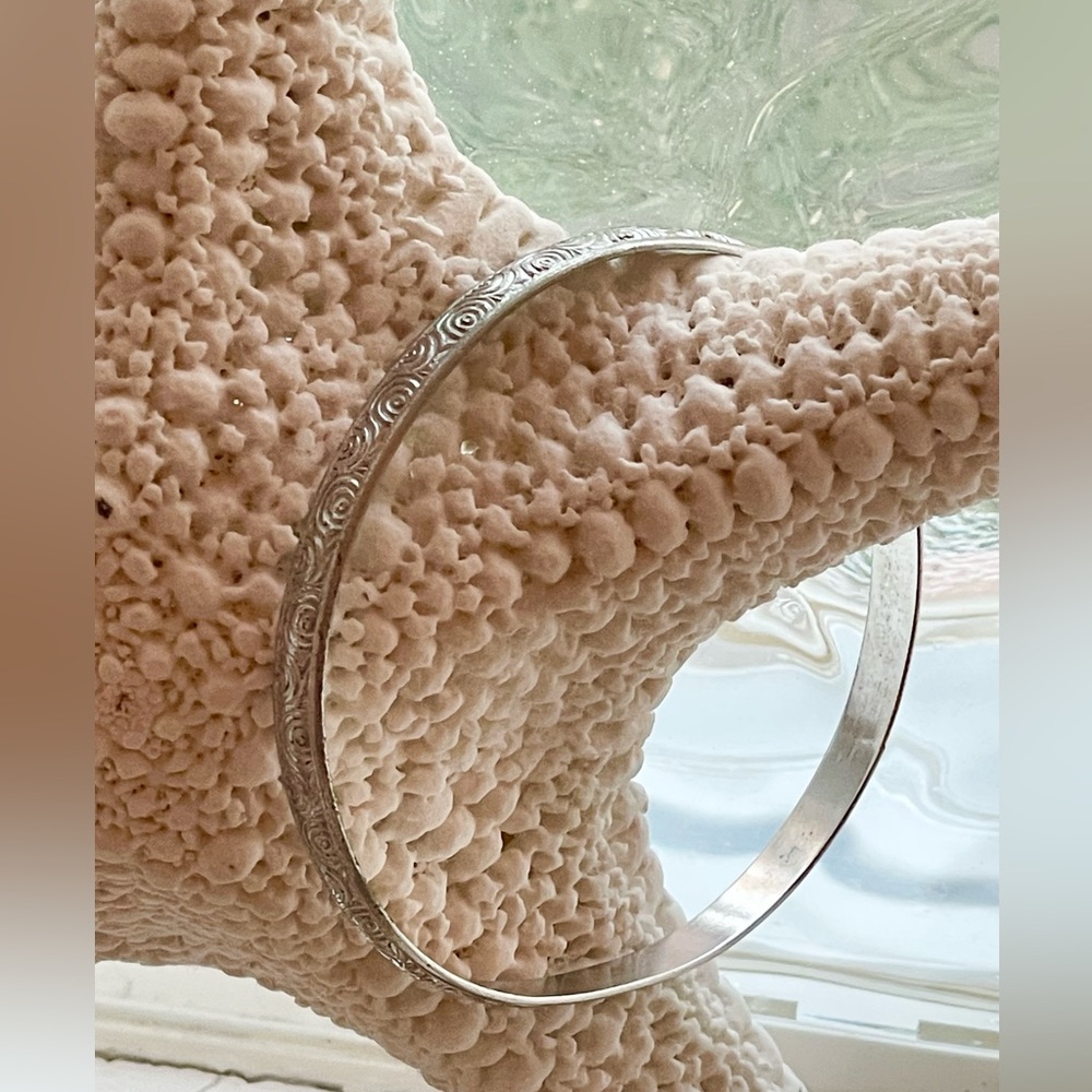 Vintage Napier, Silver-Tone, Swirl Pattern Bangle Bracelet